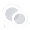 Scallop Design Scalloped Clear Base Silver • White Plastic Plates | 10 Pack New Arrivals
