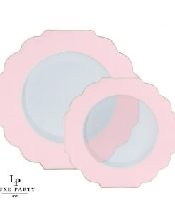 Scallop Design Scalloped Clear Blush • Gold Plastic Plates | 10 Pack New Arrivals