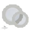 Scallop Design Scalloped Clear Silver Plastic Plates | 10 Pack