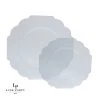 Scallop Design Scalloped Clear • Silver Plastic Plates | 10 Pack