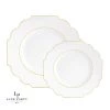Scallop Design Scalloped White • Gold Plastic Plates | 10 Pack