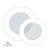 Scallop Design Scalloped Clear Base White • Gold Plastic Plates | 10 Pack New Arrivals