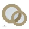 Scallop Design Scalloped Clear Gold Plastic Plates | 10 Pack New Arrivals