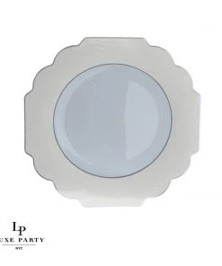 Scallop Design Scalloped Clear Silver Plastic Plates | 10 Pack
