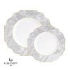 Scallop Design Scalloped Marble • Gold Plastic Plates | 10 Pack