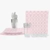 Set Square Pattern 56 Pc | Square Pattern Blush • Silver Plastic Party Set Party Sets