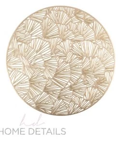 Round Shell Laser Cut Placemat In Gold