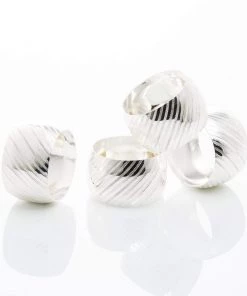 Luxe Party NYC Silver Debossed Metal Napkin Rings | 4 Napkin Rings