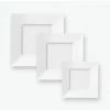 Solid Square Square White Plastic Dinner Plates | 10 Plates
