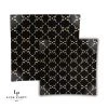 Square Accent Pattern Square Black • Gold Pattern Plastic Plates | 10 Plates