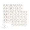 Square Accent Pattern Square White • Gold Pattern Plastic Plates | 10 Plates