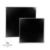 Square Accent Black • Silver Square Plastic Appetizer Plates