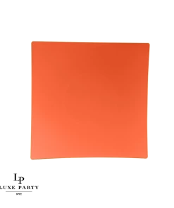 Square Accent Orange • Gold Square Plastic Plates | 10 Pack 6 Square Accent Orange • Gold Square Plastic Plates | 10 Pack