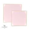 Square Accent Square Coupe Blush • Gold Plastic Plates | 10 Pack