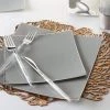 Square Accent Square Grey • Silver Plastic Plates | 10 Pack