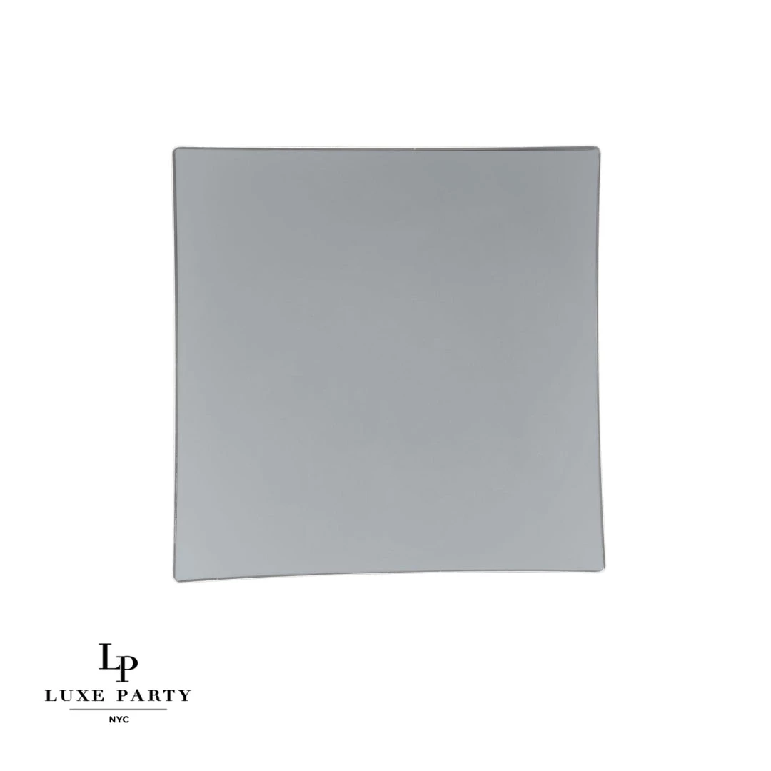 Square Accent Square Grey • Silver Plastic Plates | 10 Pack 2 Square Accent Square Grey • Silver Plastic Plates | 10 Pack