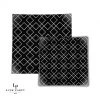 Square Geo Pattern Square Black • Silver Pattern Plastic Plates | 10 Plates