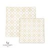 Square Accent Pattern Square White • Gold Art Deco Pattern Plastic Plates | 10 Plates