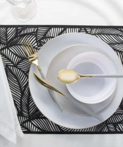 The Pear Home Details Pear Leaf Laser Cut Placemat In Black