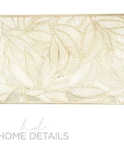 The Pear Home Details Pear Leaf Laser Cut Placemat In Gold Chargers And Runners