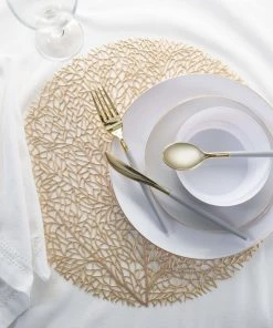 Round Tree Laser Cut Placemat In Gold Chargers And Runners