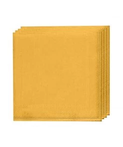 Luxe Party NYC Yellow With Gold Stripe Paper Napkins - 3 Available Sizes